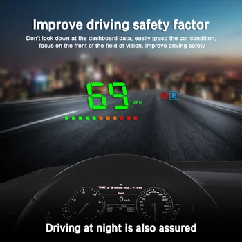 HUD Head-Up Ekran Araba GPS Hız Göstergesi Elektronik Cam Motosiklet Oto Aksesuarları İçin A2