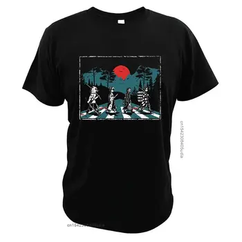 Iblis avcısı T-Shirt Parodi Abbey Road Tanjiro Nezuko Zenitsu Inosuke Japon Manga Serisi Yaz Dijital Baskı T Shirt
