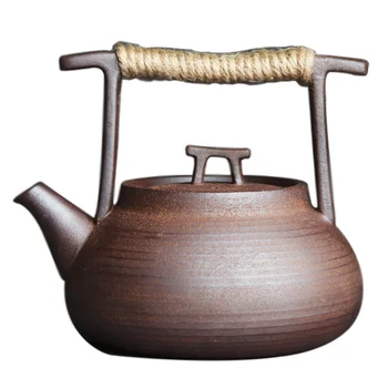 Japon tarzı demlik el yapımı retro kumtaşın Kungfu çay töreni taşınabilir çay makinesi seramik demlik çay seti