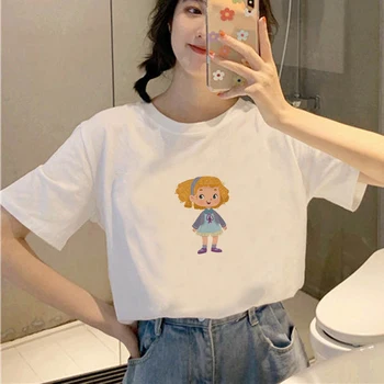 Kawaii Kız T Shirt Yaz Kısa Kollu Kadın kadın bluzları Tshirt Büyük Boy kadın Estetik Tee günlük t-shirt Kadın Giyim