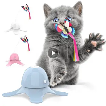Kedi Oyuncak Komik Egzersiz Oyuncak Elektrikli Dönen Yavru Oyuncaklar Kelebek Sıkıcı İnteraktif Pet Akıllı Otomatik İnteraktif Oyuncak
