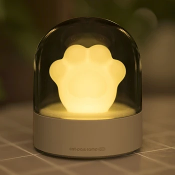 LED Gece Lambası Kediler Paw Müzik Lambası Şarj Karikatür Sevimli Hayvan gece ışıkları Çocuk Gece Lambası doğum günü hediyesi