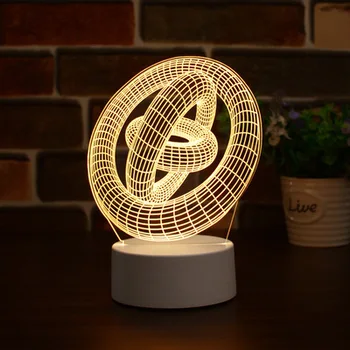 LED sensör ışıkları Atmosfer Başucu Gece Lambaları Sıcak Arkadaşlar Oyun Aramızda 3D Illusion Masaüstü Lamba sehpa süsü