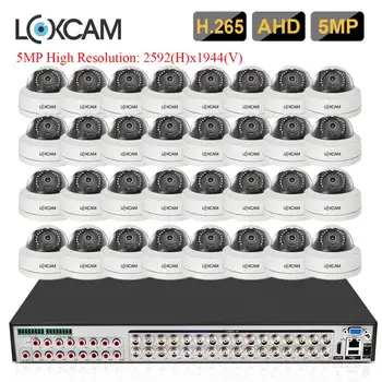 LOXCAM h.265 + 5MP-N AHD DVR 32CH 5MP NVR Kiti CCTV 5MP Güvenlik Açık VandalProof IR Gece Görüş Kamera Video gözetleme seti
