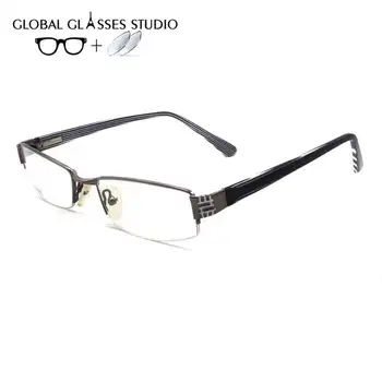 LX-G12888 Dikdörtgen Metal Gözlük Çerçevesi Erkekler Öğrenci Tunç Siyah Çerçeve asetat fiber bacak reçete Gözlük