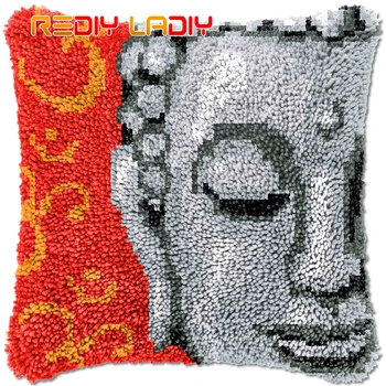 Mandal Kanca Yastık Buda Simgesi DIY İğne Kitleri Tıknaz Akrilik İplik Sanat Tığ İşi Yüce Yastık Kılıfı Hobi ve El Sanatları