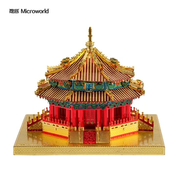 Microworld 3D Metal Bulmaca Büyük Siyaset Saray Bina Modeli kitleri DIY Lazer Kesim Denetim Için Jigsaw Oyuncak HEDİYE Birleştirin çocuk