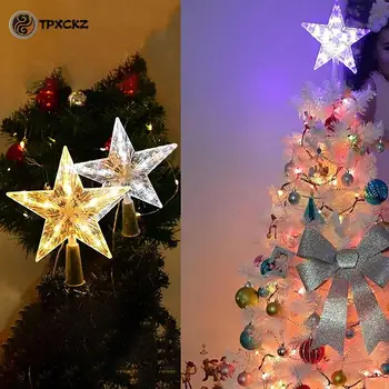 Noel Ağacı Üst Yıldız led ışık Lamba Noel Süslemeleri Ev İçin Noel Ağacı Süsler Navidad Yeni Yıl 2023 Doğum Noel