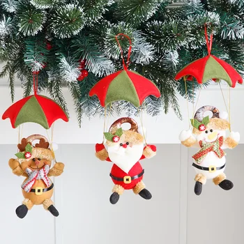 Noel paraşüt kolye karikatür Noel Baba damla süsler sahne düzeni giyinmek hediyeler Parti Ev Dekorasyon Festivali Hediye