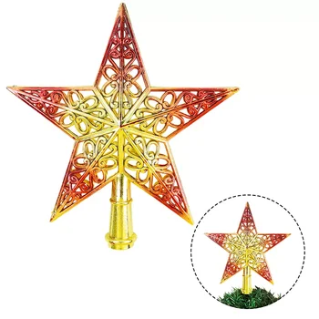 Noel Süs Mix Renk Treetop Yıldız Noel Noel Ağacı Dekorasyon İçin Beş Köşeli Yıldız Üst Navidad Yeni Yıl Hediye