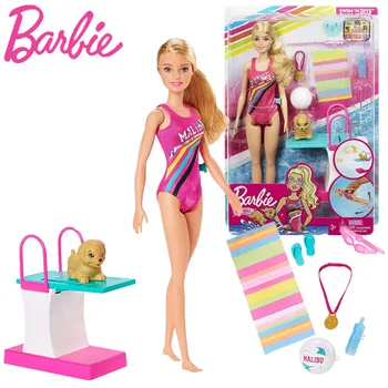 Orijinal Barbie Dreamhouse Maceraları Yüzmek Dalış Bebek ve Aksesuarları Oyuncaklar Kız doğum günü hediyesi Oyuncak GHK23