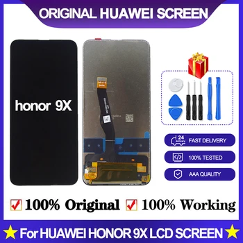 Orijinal Huawei Onur İçin 9X Küresel Premium dokunmatik LCD ekran Ekran 10 dokunmatik sayısallaştırıcı tertibatı Çerçeve STK-LX1 LCD