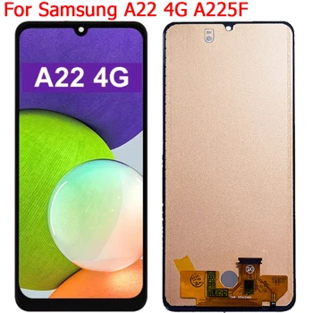 Orijinal LCD Samsung Galaxy A22 4G A225F A225FN / DS A225M Ekran LCD Dokunmatik Ekran Digitizer Paneli İle Çerçeve Parçaları