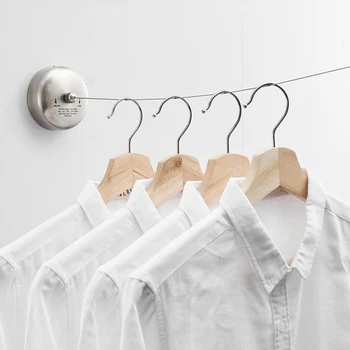 Paslanmaz Çelik Geri Çekilebilir Clotheslines çamaşır askısı Elbise Kurutma Rafı Halat Ev Depolama giysi kurutucu Organizatör