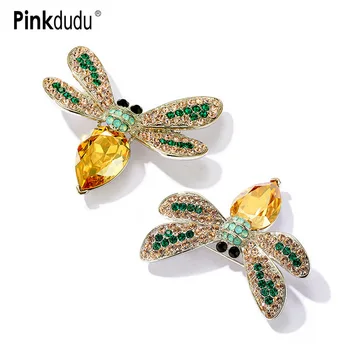 Pinkdudu Moda Vintage Kelebek Broş Büyük Pin Alaşım Cam Rhinestone Korsaj Kadınlar Takı Aksesuarları Hediyeler için PD752