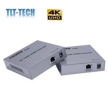 POC 4K HDMI Genişletici 120M Üzerinde RJ45 Ethernet Cat5e Cat6 Kedi 6 6a Ağ Kablosu Uzatma TX RX verici alıcı TV Loop-out