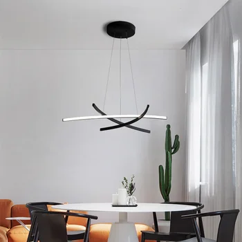 Postmodern Minimalist siyah avize sanat yaratıcı asılı ışık mutfak ada ışık yemek odası oturma odası LED kolye ışık