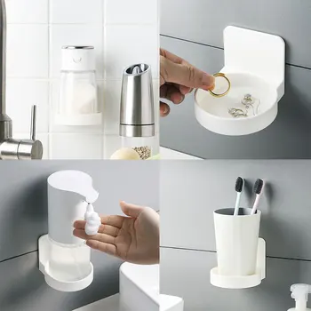 Punch-ücretsiz Banyo rafı duvar rafı duvara monte el dezenfektanı diş fırçası kabı raf tuvalet tutucu banyo ev aksesuarları
