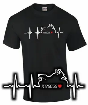 R 1250 Gs Tuning Aksesuarları T-Shirt Kalp Atışı Motosiklet Biker Toplantı Motif Logo Özel Yetişkin Genç Unisex Dijital Baskı