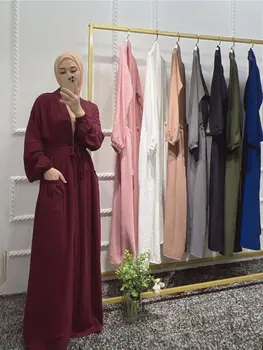 Ramazan Bayram Kimono Femme Musulmane Kaftan müslüman uzun elbise Dubai Türkiye İslam Hırka Elbise Namaz Giyim Kadın Peçe Elbise Arabe