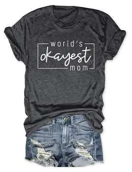 Rheaclot dünyanın En İyi Anne kadın pamuklu tişört Bayanlar grafikli tişört Tops