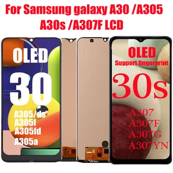 Samsung galaxy a30 a305 LCD SM-A305F a305fn, Samsung galaxy a30s LCD , a307f, a3030fn, a307gn Desteği parmak izi