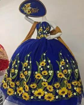 Sapanlar Kraliyet Mavi Quinceanera Elbise Kraliyet Mavi Pageant Tatlı 16 Parti Törenlerinde vestidos de 15 años quinceañera 2021