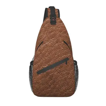 Serin Kahverengi Deri Tasarım Seyahat için bir şey yapıyor Sırt çantası Erkek Omuz Çantası Göğüs Sapan 
