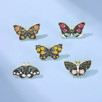Sevimli Kelebek Emaye Pimleri Zarif Böcekler Güveler Çiçek Yaka Metal Broş Sırt Çantası Rozeti Hediye Kadın Erkek Ücretsiz Kargo