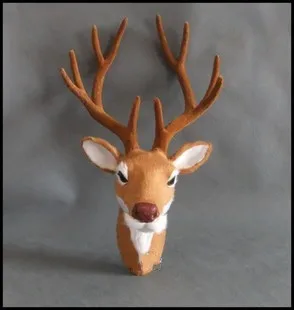 sevimli simülasyon geyik kafası modeli polietilen ve kürkler sika geyik kafası duvar pandent bebek hediye yaklaşık 27x18 cm 1391