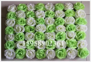 SPR EMS Ücretsiz Kargo mix yeşil ve fildişi Yapay ipek gül çiçek duvar düğün arka plan düzenleme dekorasyon