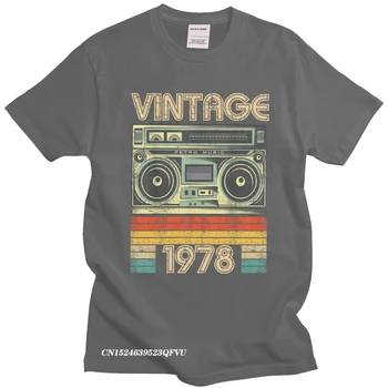 Streetwear Erkek 1978 Doğumlu Camisas Tamir Crewneck Pamuk Tshirt Retro Radyo 42 Yaşında Doğum Günü Camisa Streetwear Tees Adam