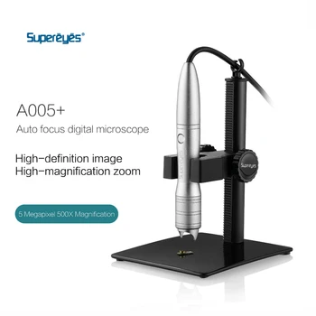 Supereyes A005 5MP 1-500X Handsfree Otomatik Odaklama Video Dijital Mikroskop USB El Endoskop Büyüteç Otoskop CMOS Borescope
