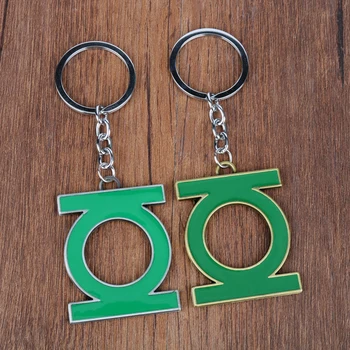 Süper kahraman yeşil ışık LOGO kolye anahtar zincirleri anahtarlıklar Anahtarlık erkek kadın takı Chaveiro