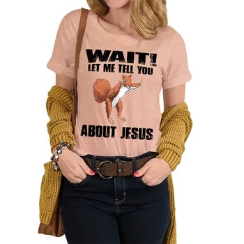 Tee Bayan Bekleyin Bana Söyle hakkında İsa Baskı 90s Elbise Kadın T Kadın Üst Kısa Kollu Moda Vintage Grafik T-shirt