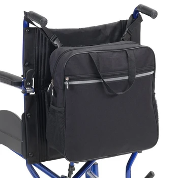 Tekerlekli sandalye sırt çantası Ayarlanabilir Omuz Askısı Büyük Kapasiteli Tekerlekli Sandalye Ve Yürüteç Aksesuarları Yan Saklama Torbaları