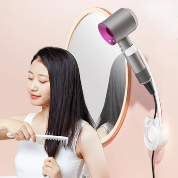 Tembel saç kurutma makinesi braketi eller serbest banyo sabit hava kanalı serbest bırakır her iki el saç kurutma makinesi duvar askısı ücretsiz yumruk