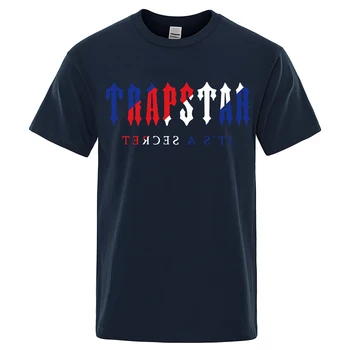 Trapstar Londra BU GİZLİ Marka T-Shirt Erkekler Moda Rahat Kısa Kollu Gevşek Büyük Boy Üstleri O-Boyun Pamuk Nefes Tshirt