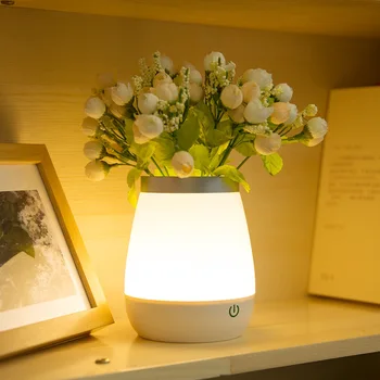 Vazo lamba karartma şarj masa lambası şarj edilebilir Yaratıcı dokunmatik vazo gece lambası yatak odası başucu ayarlanabilir ışık USB soket