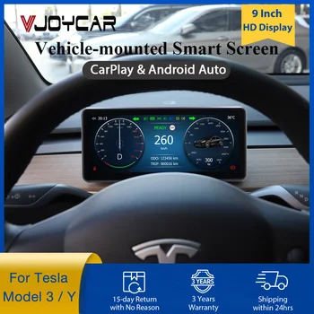 Vjoycar Y3-Pro Dijital HUD Performans LCD Ekran Merkezi Konsol Dashboard Tesla Modeli 3 / Y Carplay Android Otomatik USB Güncelleme