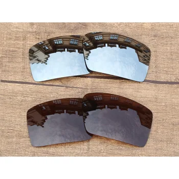 Vonxyz 2 Pairs Krom Ayna ve Bronz Kahverengi için Polarize Yedek Lensler - Oakley Eyepatch 2 Çerçeve