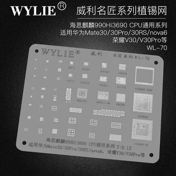 Wylıe WL-70 BGA Reballing Stencil İçin HUAWEİ Mate 30 / 30Pro / RS / Nova 6 / Onur V30 / V30Pro Kirin990 Hİ3690 CPU RAM Güç WıFı IC Çip