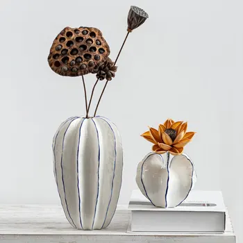 Yaratıcı Vazo Ev Dekor Çiçekler Seramik Vazo Çiçek Düzenleme Kurutulmuş Çiçek Sanat Ev Oturma Odası Dekor Vazo Salon