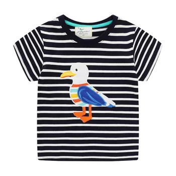 Yaz Kuş Tişörtleri Erkek Kız Şerit Elbise Sıcak Satış Tees Bebek Moda Yürümeye Başlayan Gömlek Tops