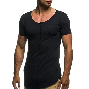 Yaz yeni erkek T-shirt düz renk ince eğilim rahat kısa kollu moda Y2AC106