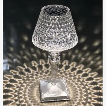 Yeni akrilik kristal lamba Kartel Elmas masa lambaları USB şarj edilebilir dekorasyon ışıklandırma Restoran için romantik gece lambası