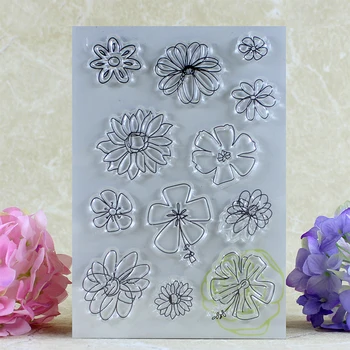 YLCS138 Çiçekler Silikon Temizle Pullar Scrapbooking DIY Albümü Kağıt Kart Yapımı Dekorasyon Kabartma Lastik Damga 11x16cm