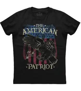 Yurtsever ABD Bayrağı Kartal Amerikan Patriot Kurulan O-Boyun Pamuk T Gömlek Erkekler Rahat Kısa Kollu Tees Tops Harajuku