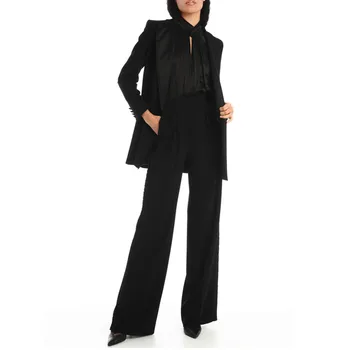 Zarif kadın Takım Elbise 2 Parça Kadın Kruvaze Blazer Geniş Bacak Pantolon Kadın Blazer Seti Şık Ofis Bayanlar Kadın Ceket Takım Elbise