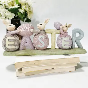Çekici Paskalya parti masaüstü tavşan dekor paskalya tavşanı dekorasyon Hafif ev dekor